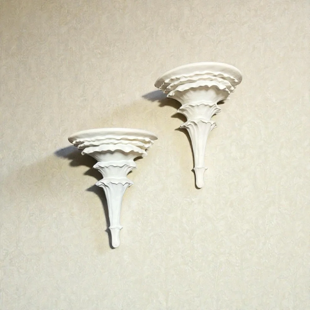 Vintage Style White Wall Shelves | Set of 2 Nursery Wall